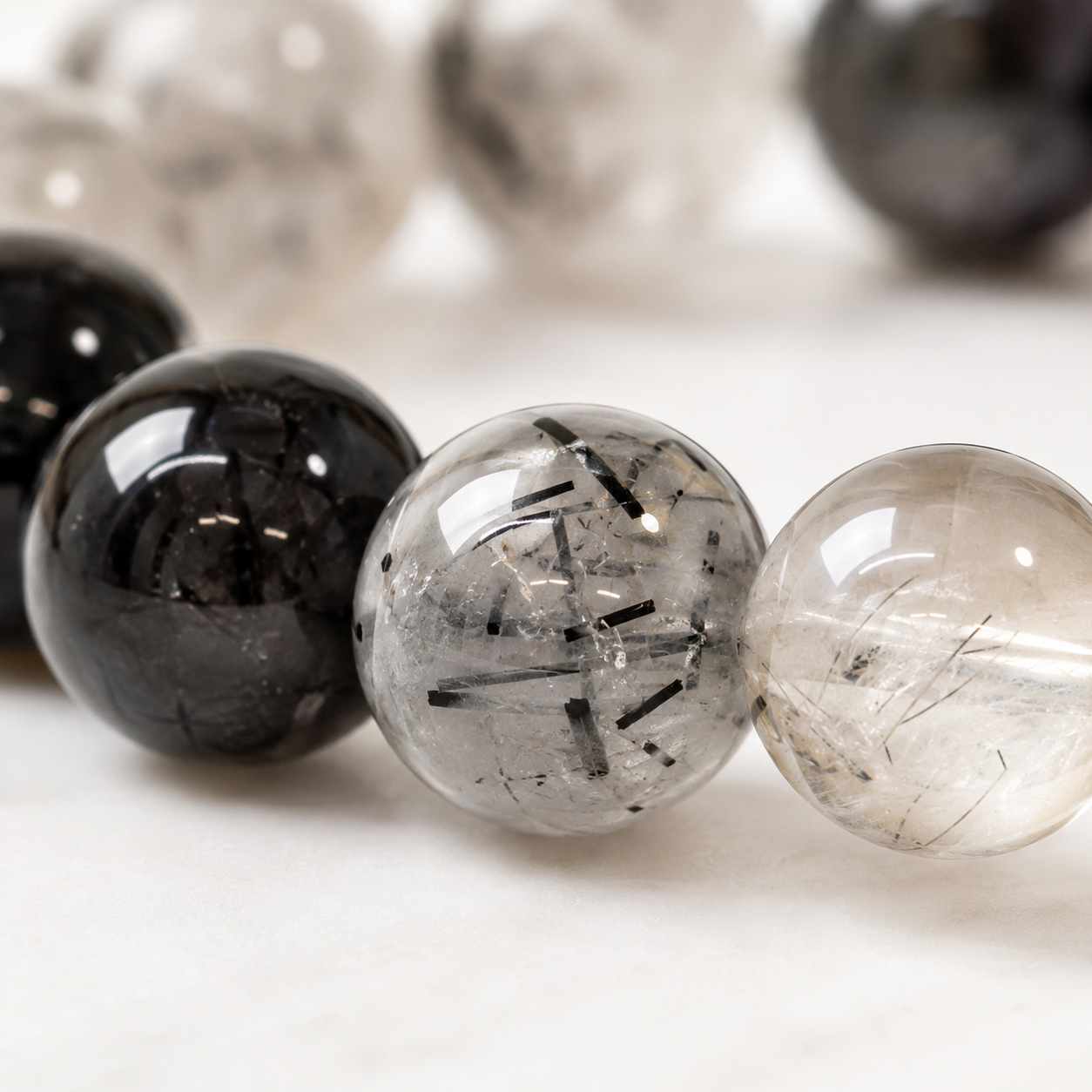 Black Rutilated Quartz Bracelet – Grounding & Clarity