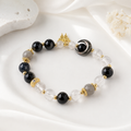 Black Obsidian & Clear Quartz Bracelet – Protection & Clarity